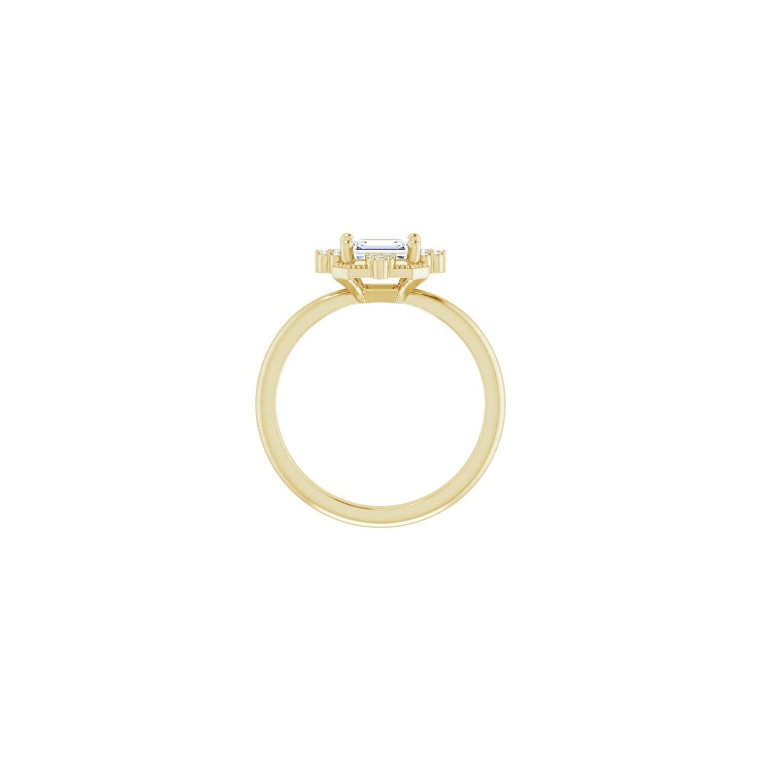 Audeline — Emerald center, yellow gold