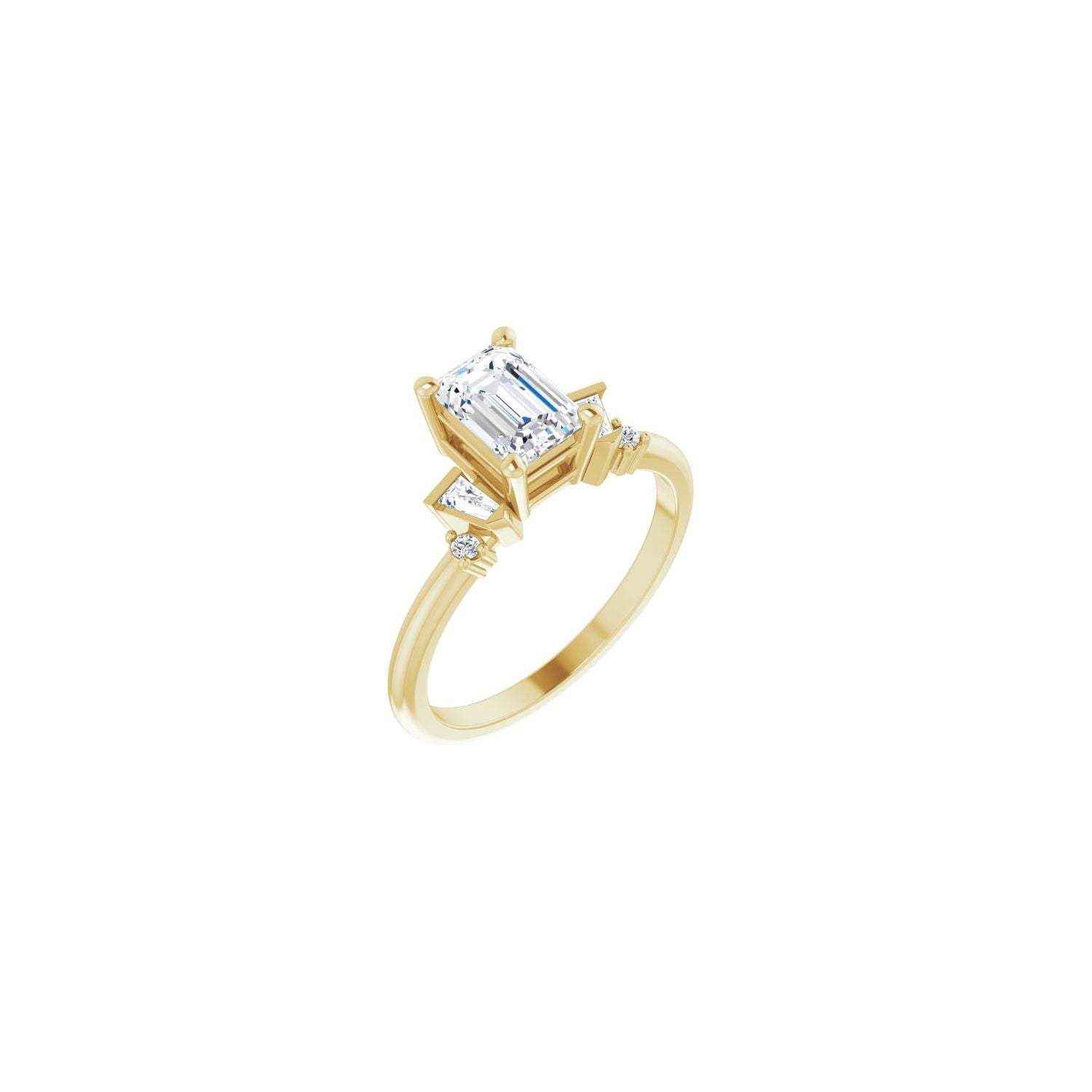 Avianna — Emerald center, yellow gold