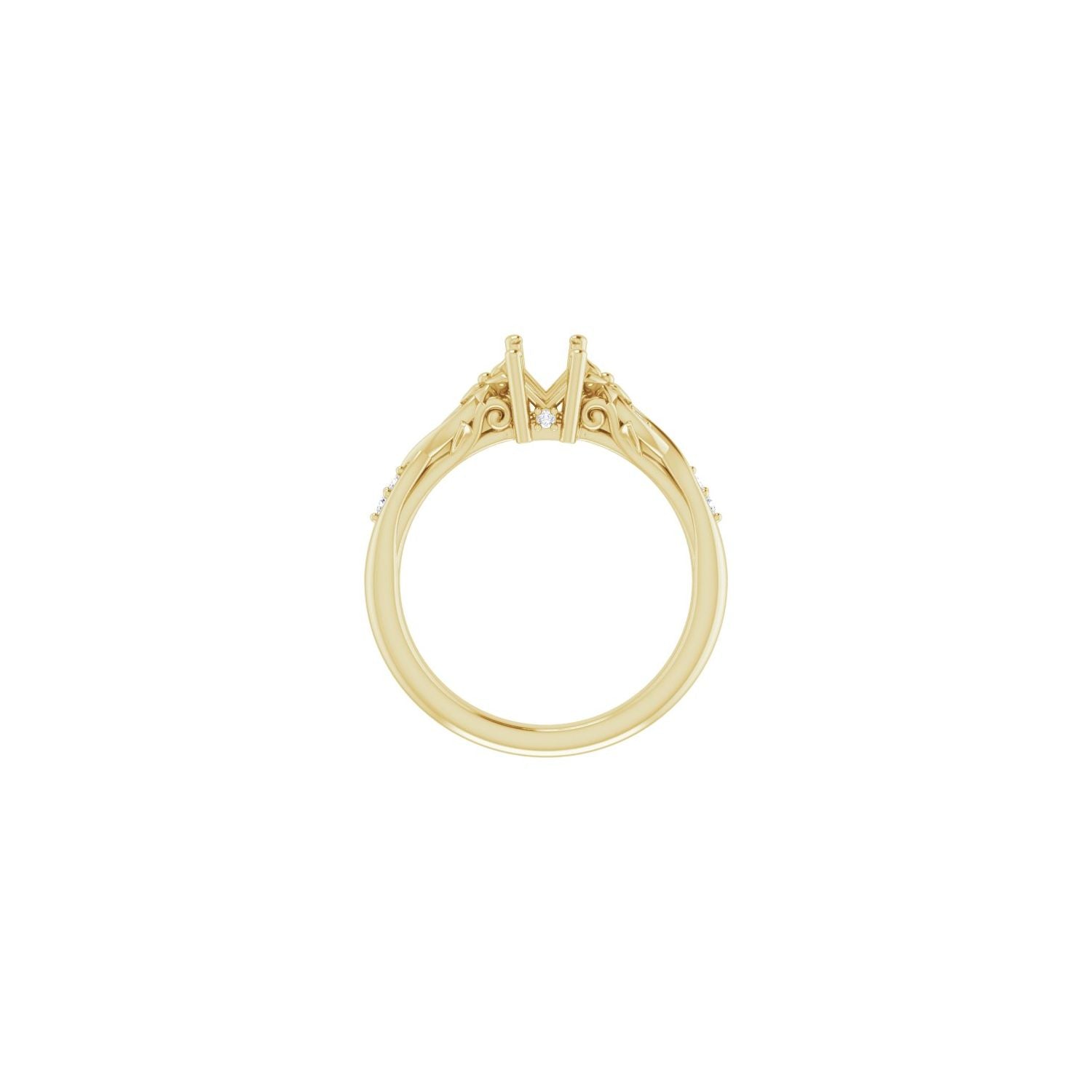 Brisette — Emerald center, yellow gold