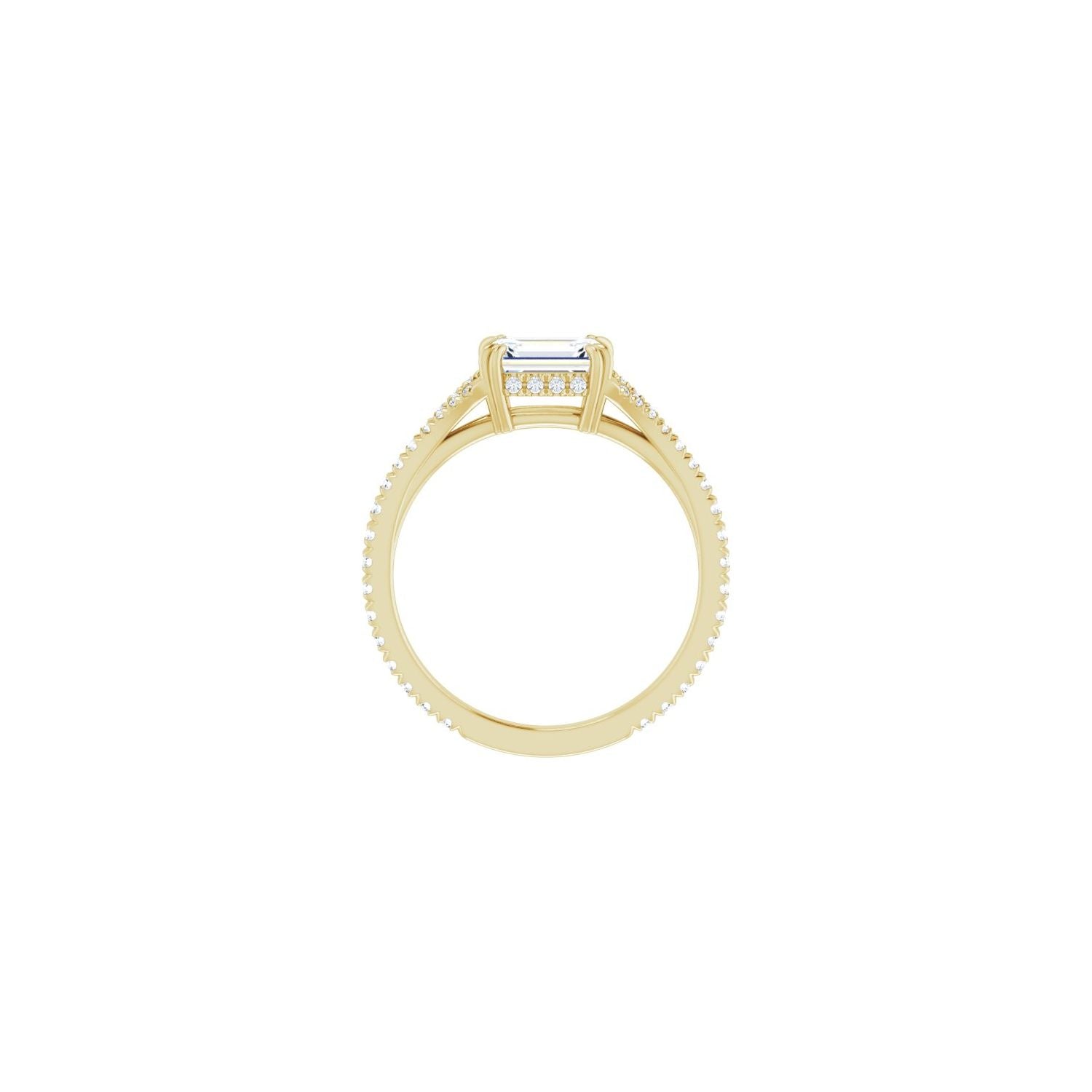 Delfine — Emerald center, yellow gold