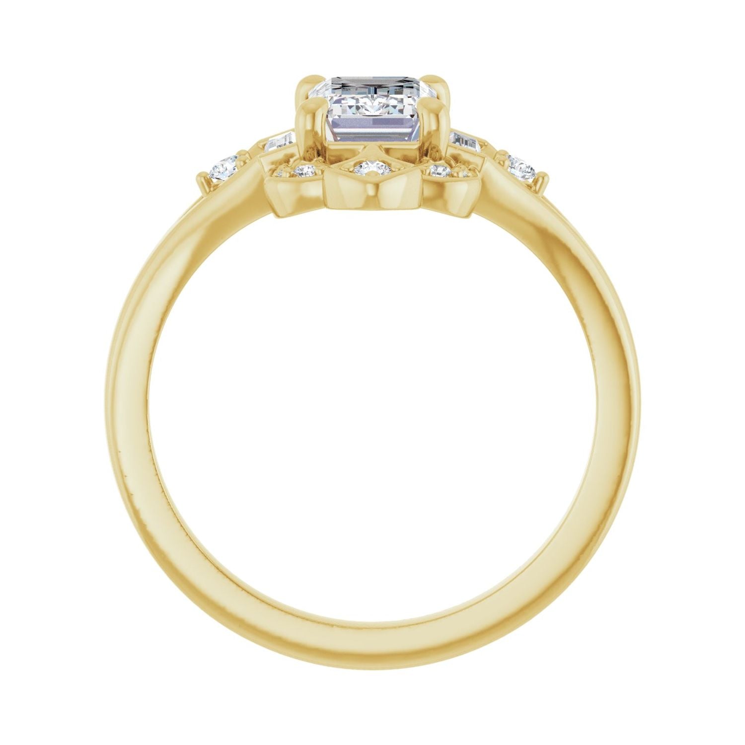 Elyana — Emerald center, yellow gold