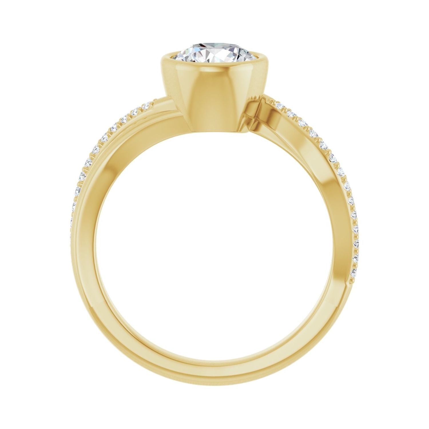Estee — Round center, yellow gold