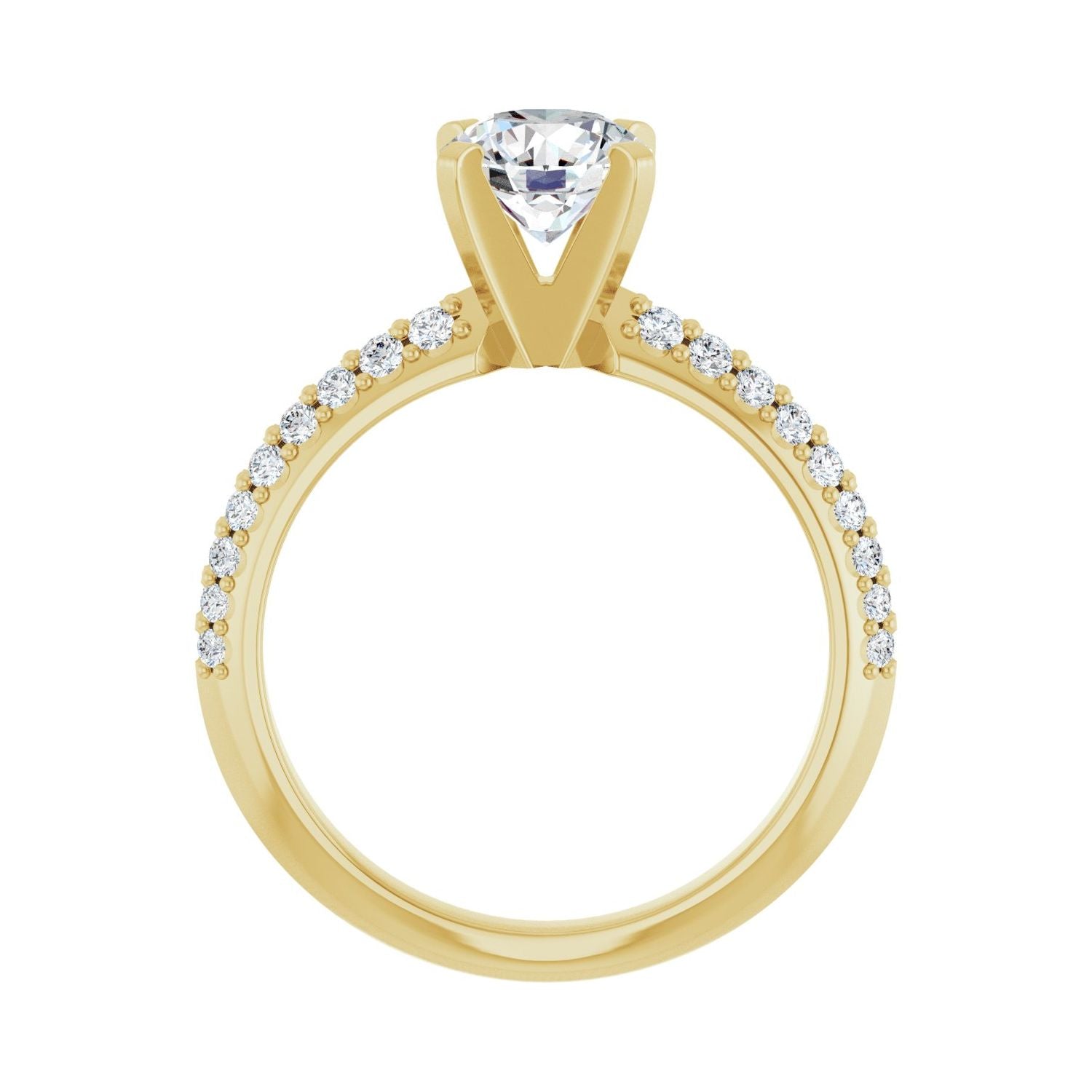 Eudoria — Round center, yellow gold
