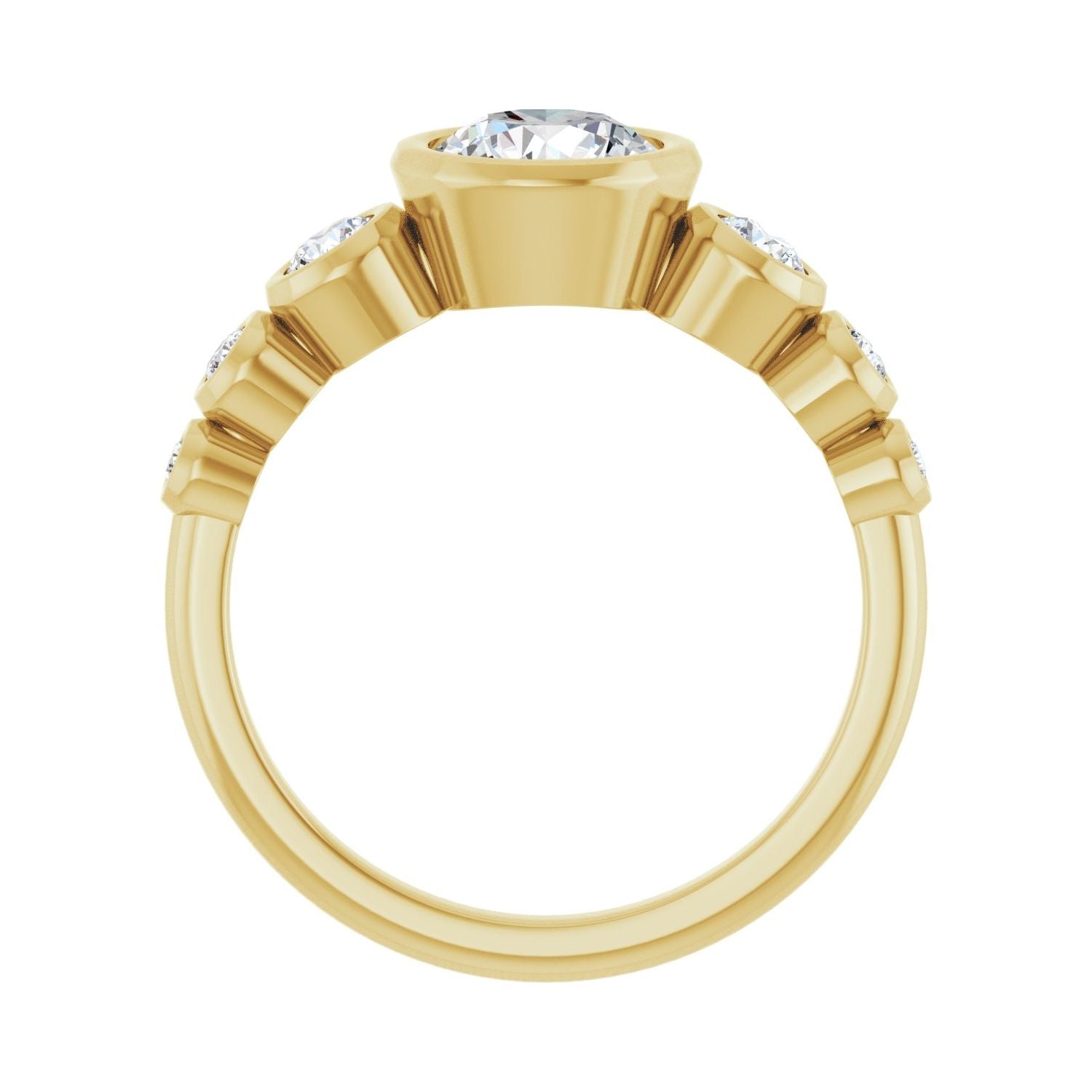 Evadine — Round center, yellow gold