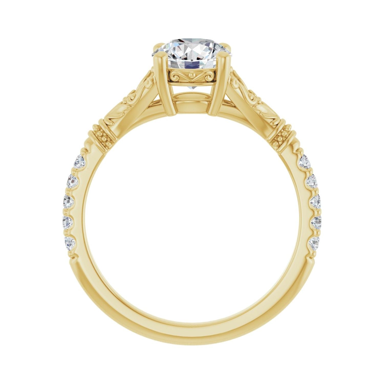 Evalina — Round center, yellow gold