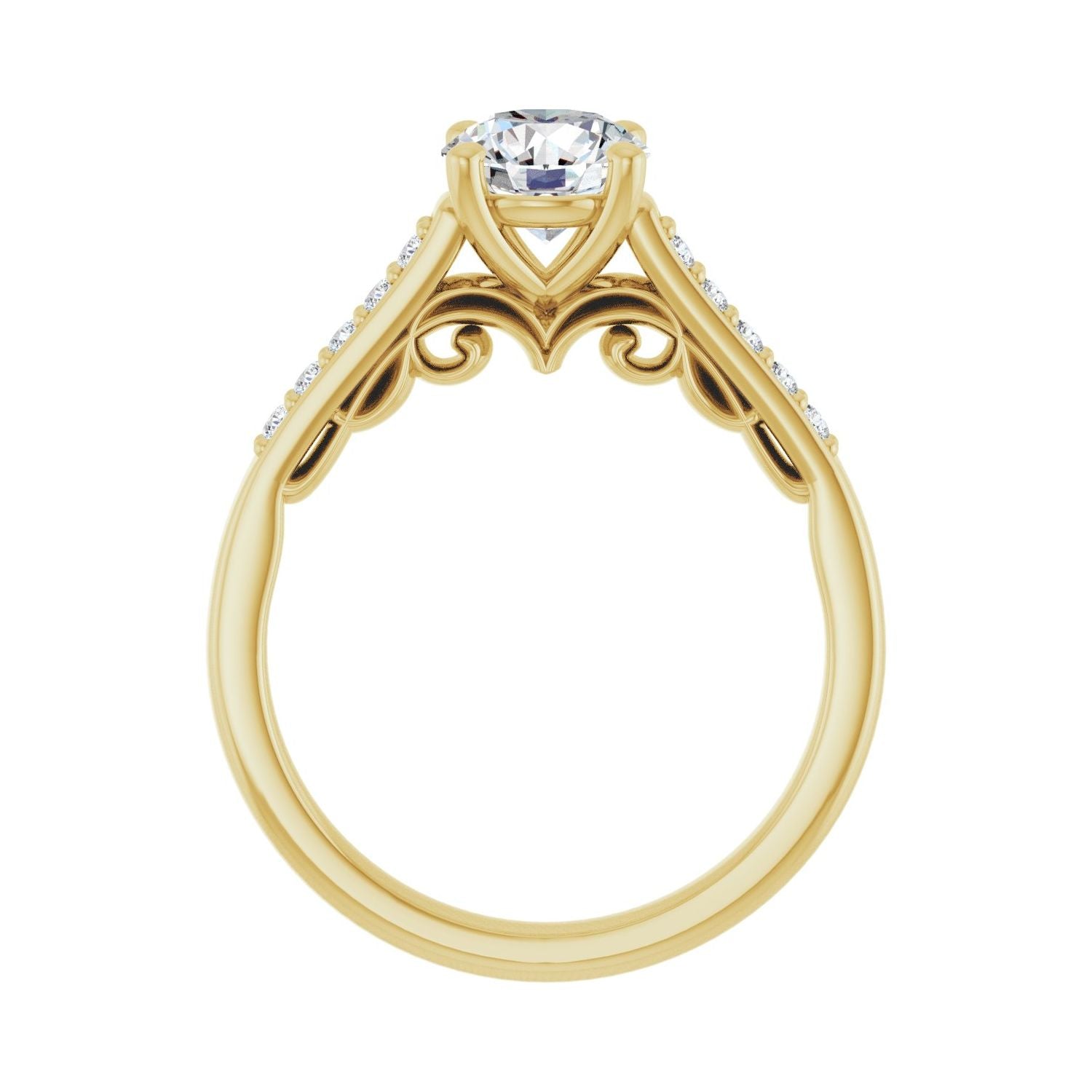 Evanora — Round center, yellow gold