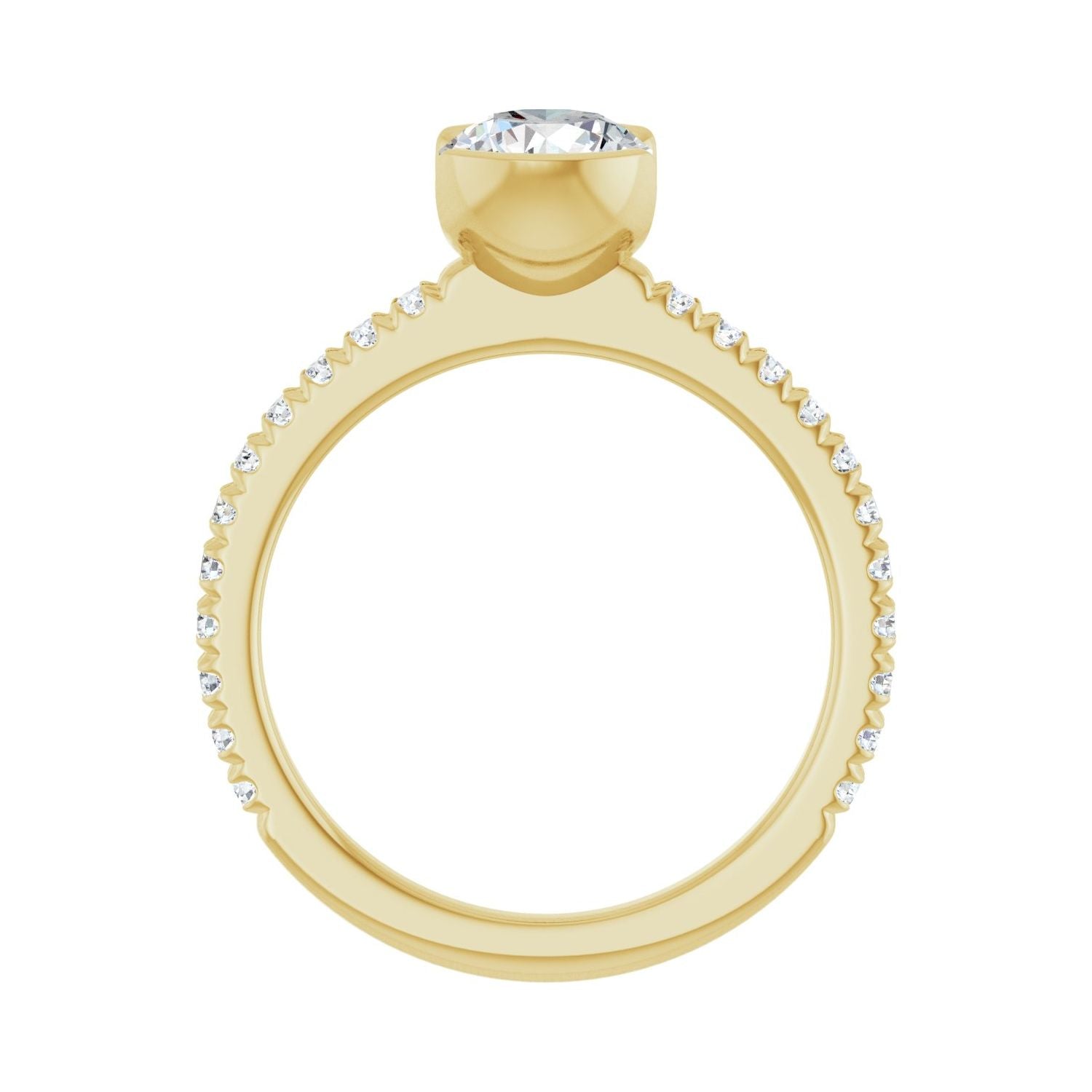 Evienne — Round center, yellow gold