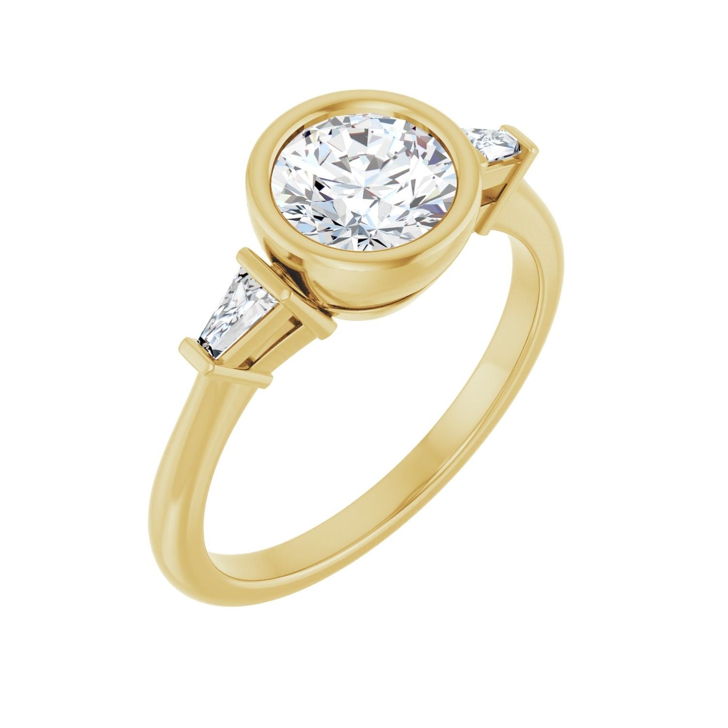 Fabrienne — Round center, yellow gold