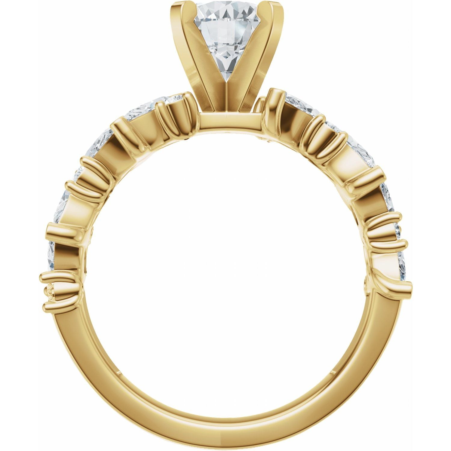 Odette — Round center, yellow gold