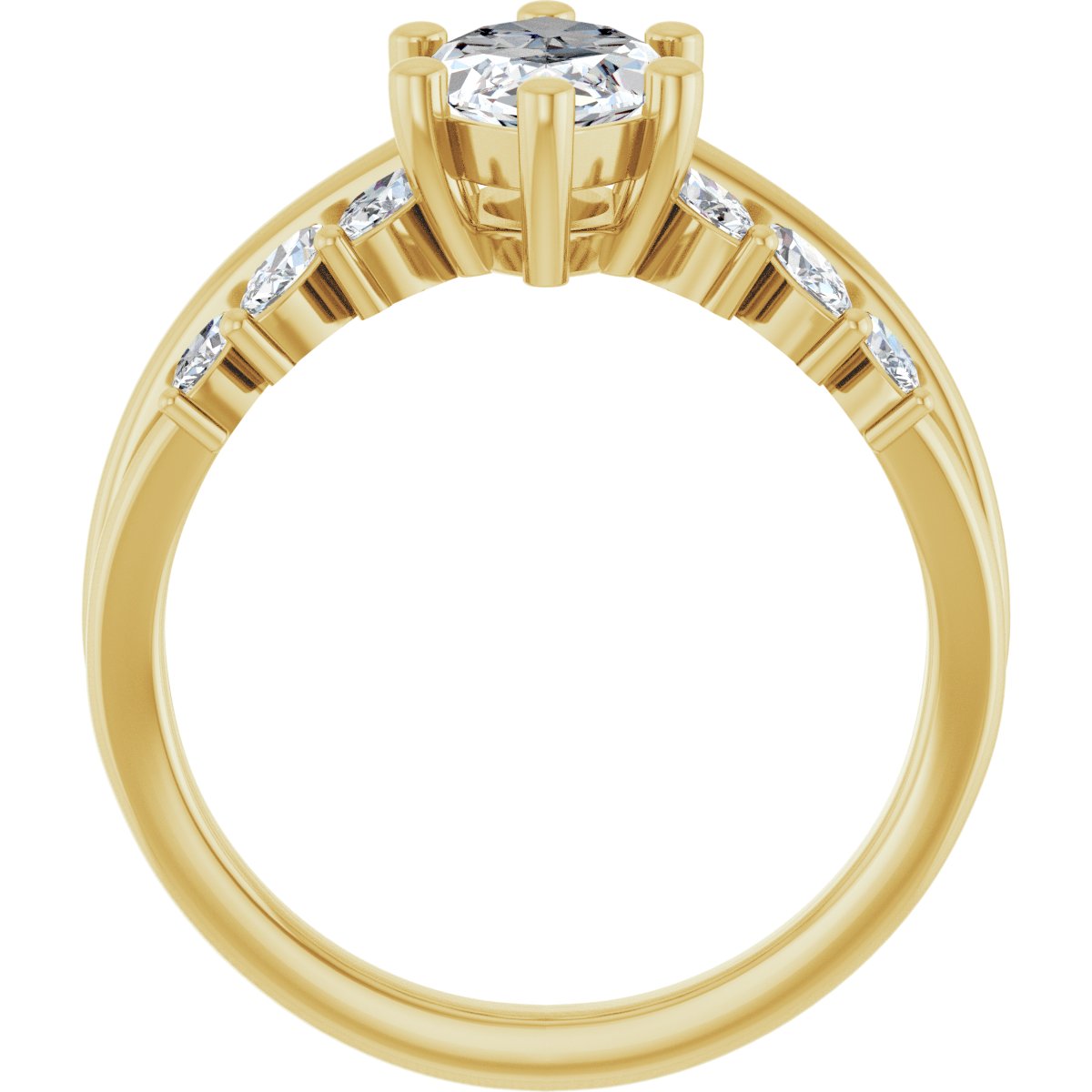 Margot — Marquise center, yellow gold