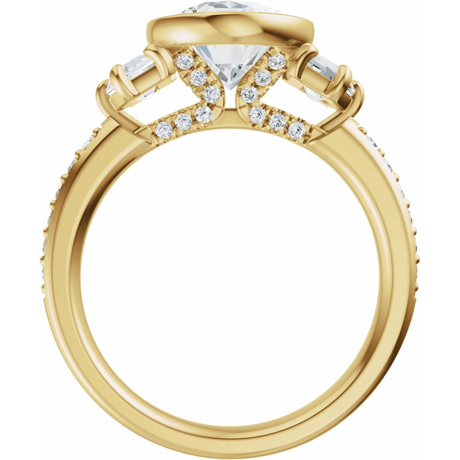 Luster — Oval center, yellow gold