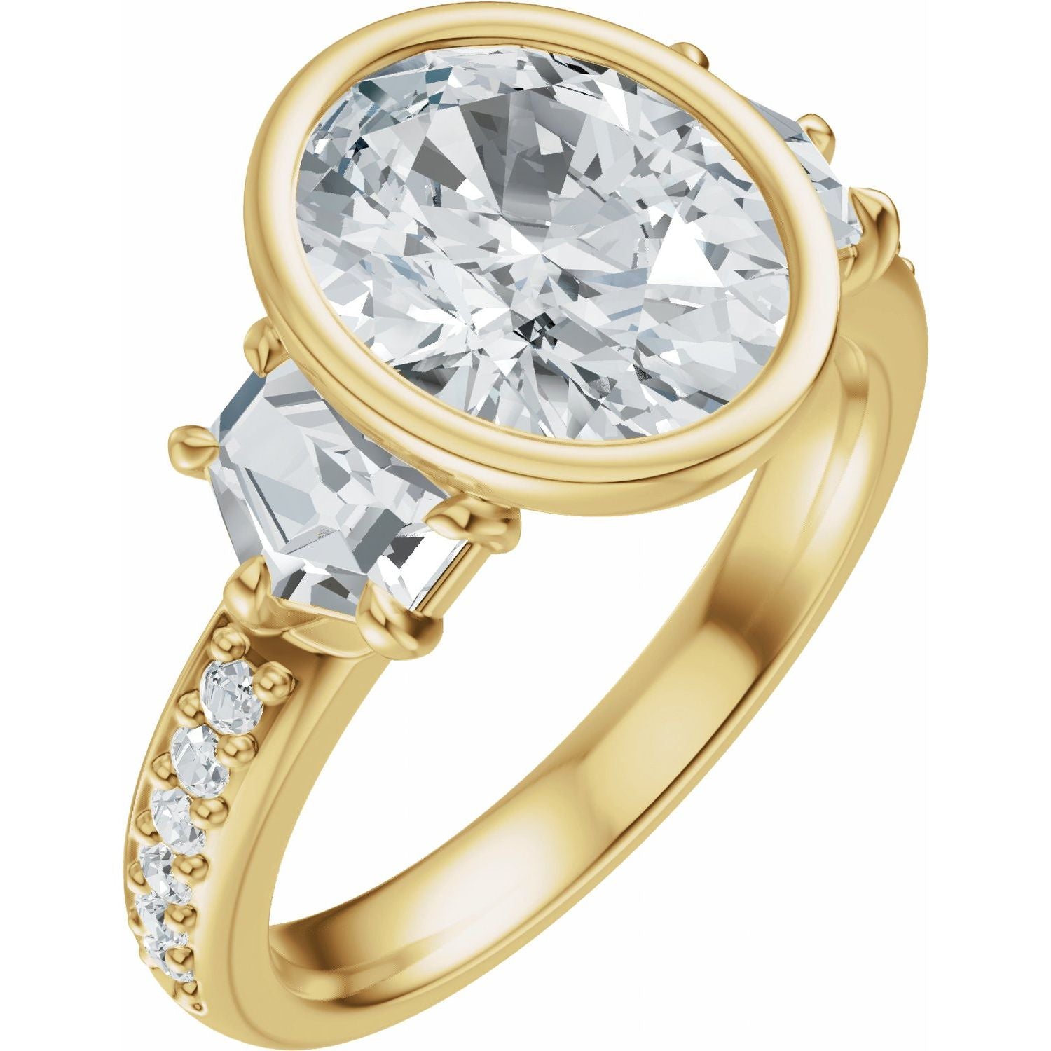 Luster — Oval center, yellow gold