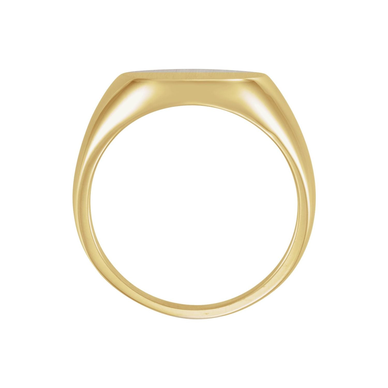 Large Round Signet Ring — 15 mm, yellow gold