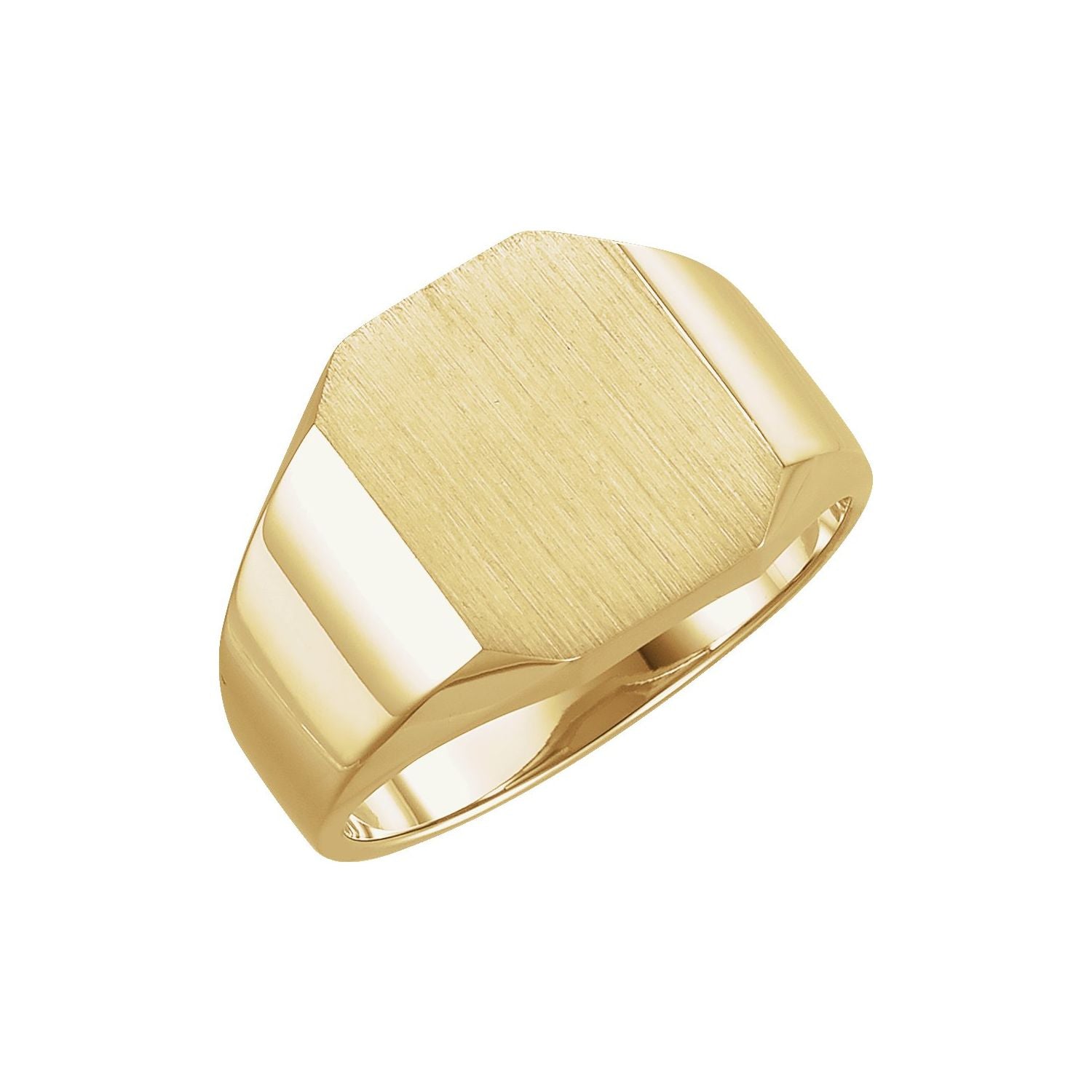 Octagon Signet Ring — 14 x 12 mm, yellow gold