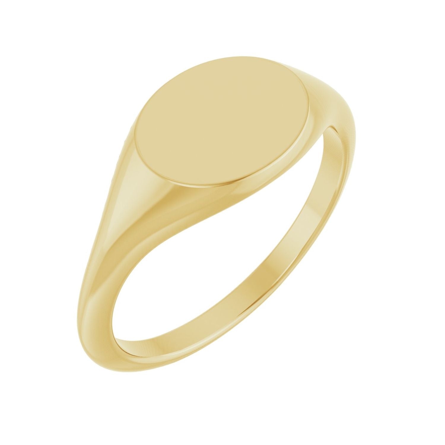 Petite Oval Signet Ring — 10 x 8 mm, yellow gold