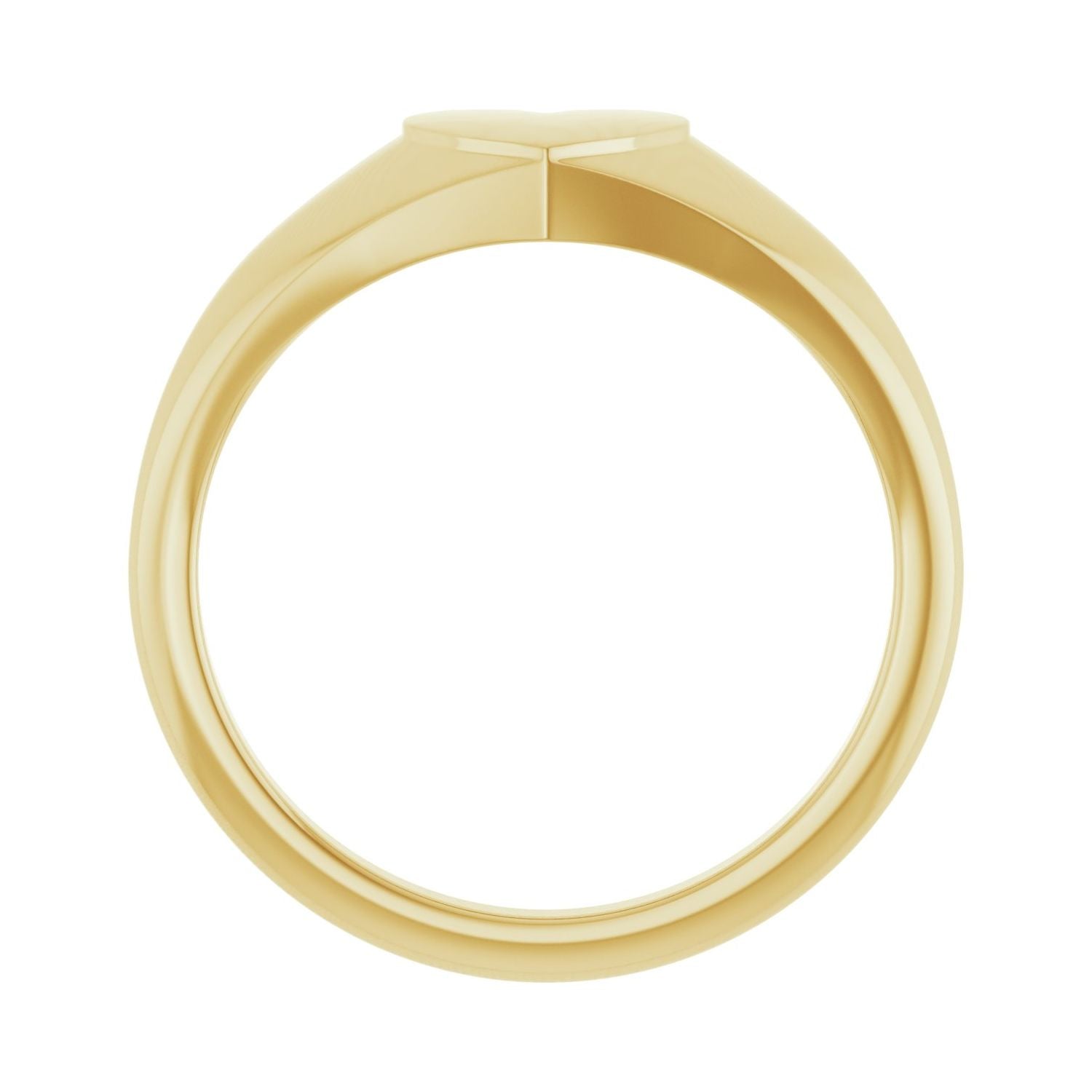 Heart Signet Ring — 6.7 x 6.1 mm, yellow gold
