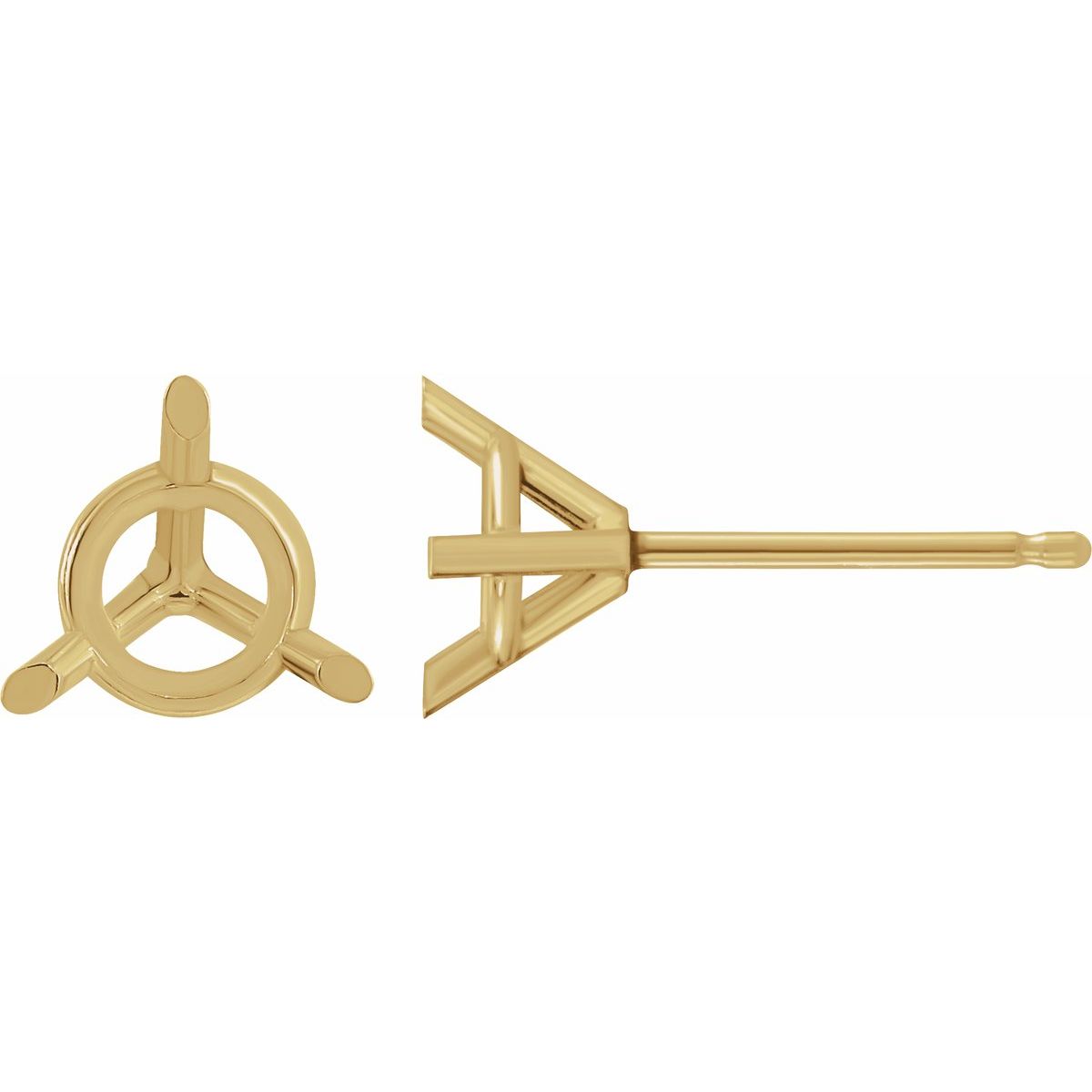 3-Prong Martini Diamond Solitaire Earrings — yellow gold