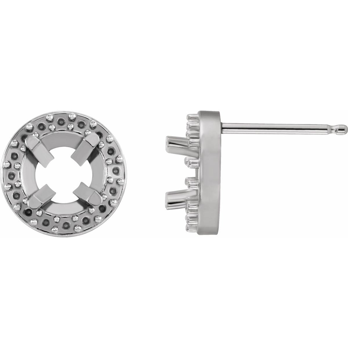 Halo Diamond Earrings — white gold