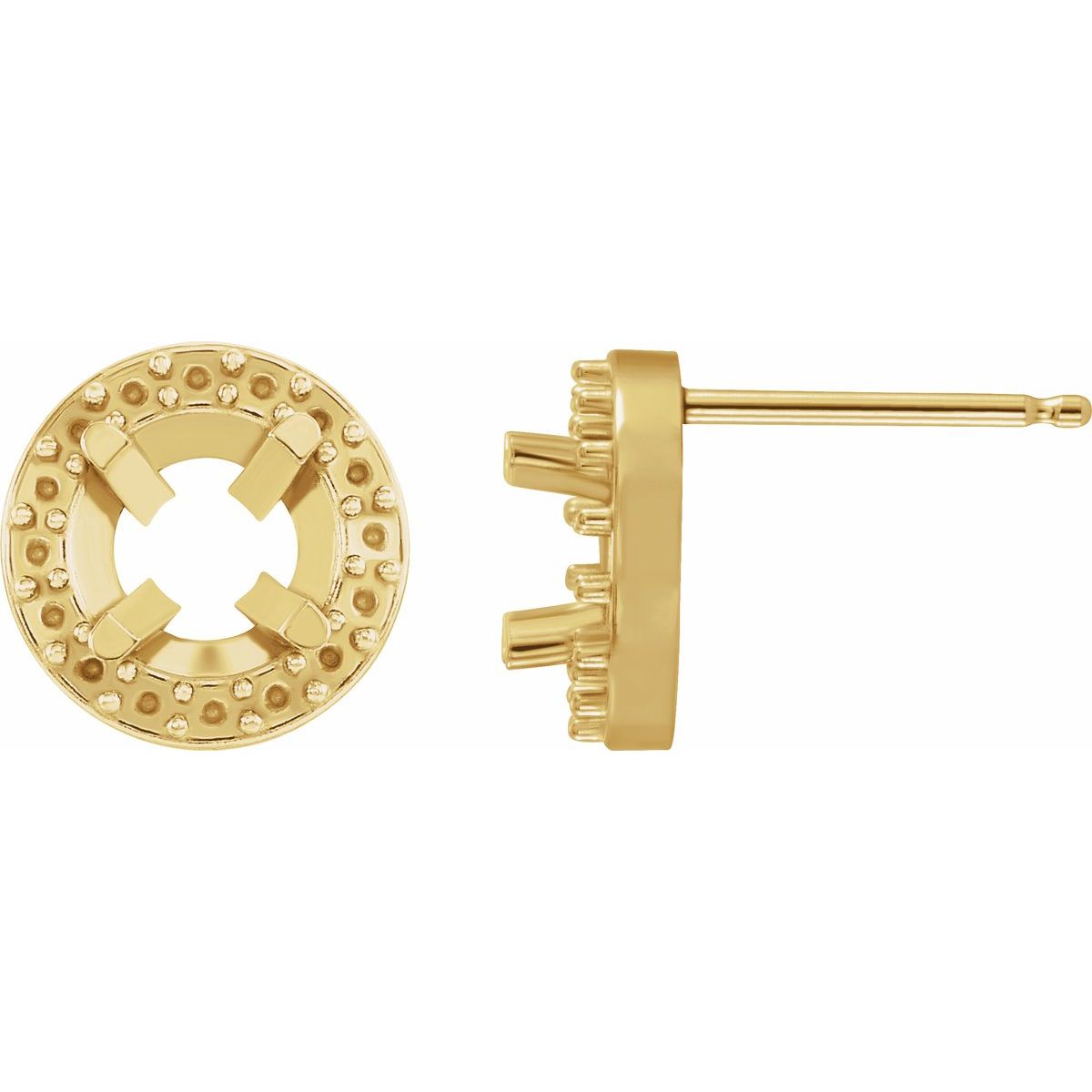 Halo Diamond Earrings — yellow gold