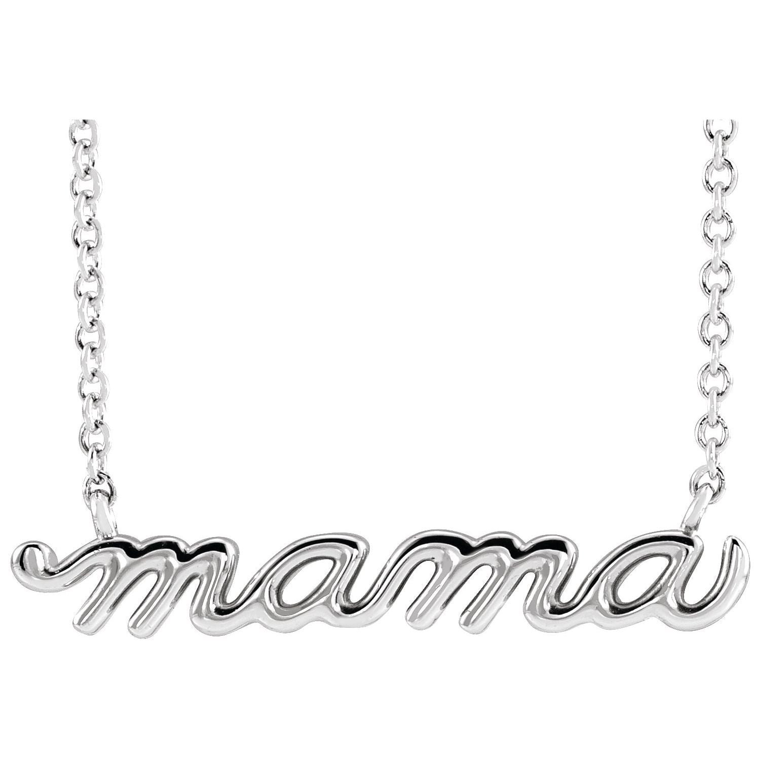 Petite Mama Necklace — white gold