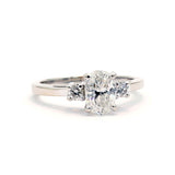 1.00 Oval Three Stone Engagement Ring