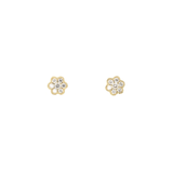 Modern Flower Style Diamond Cluster Earrings