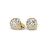 5mm Round Bezel Set Diamond Earrings