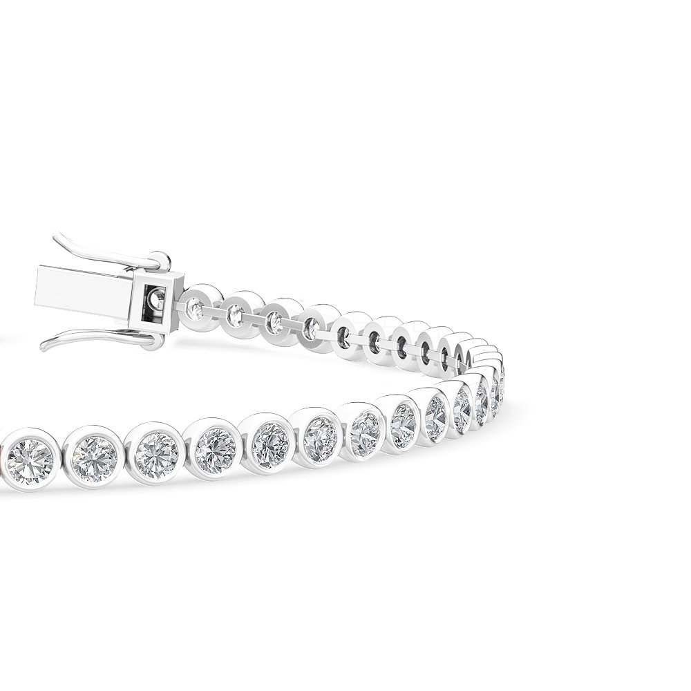 Bezel Set Round Lab-Grown Diamond Tennis Bracelet (3 carat total weight)