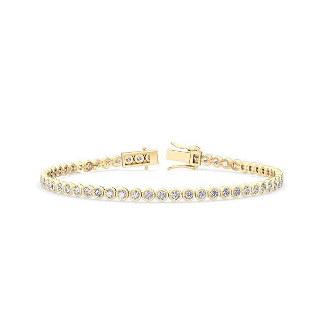 Bezel Set Round Lab-Grown Diamond Tennis Bracelet (3 carat total weight)