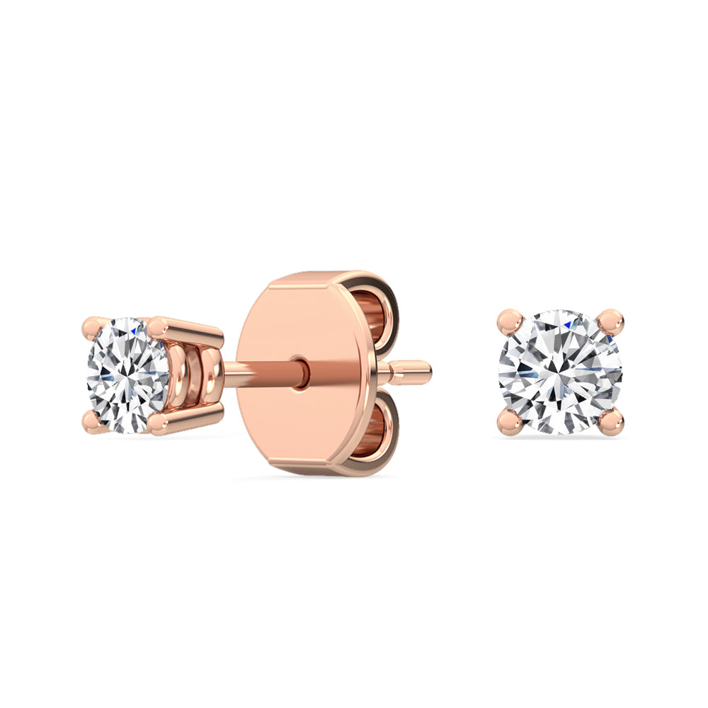 Round Diamond Solitaire Earrings