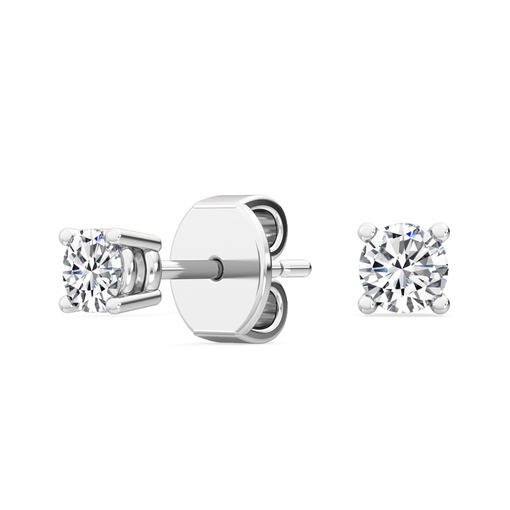 Round Diamond Solitaire Earrings