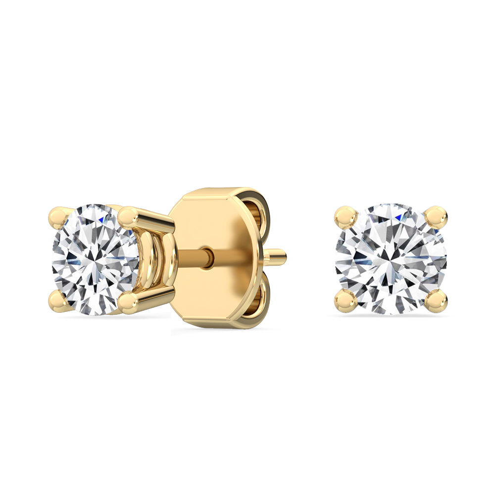 Round Diamond Solitaire Earrings