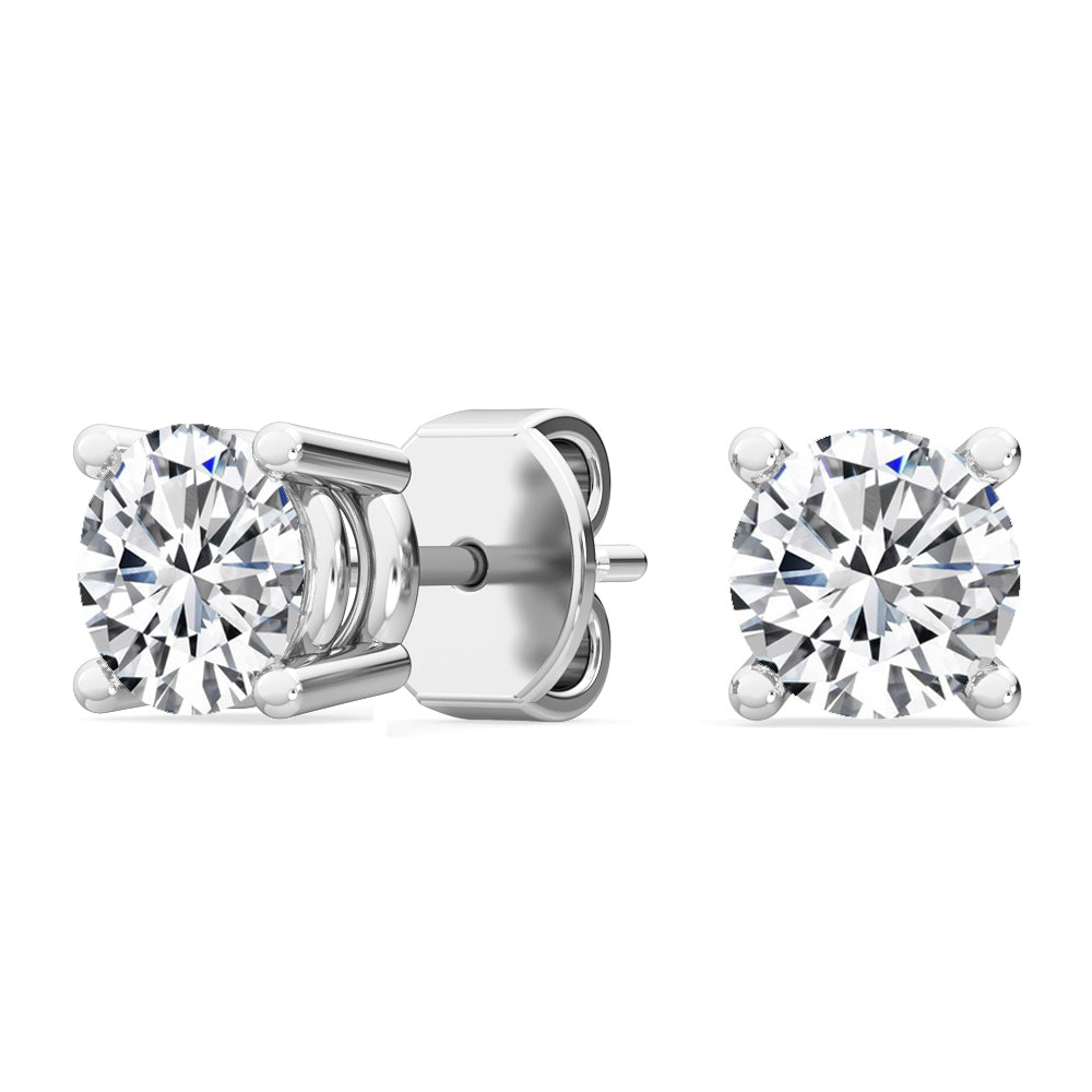 Round Diamond Solitaire Earrings