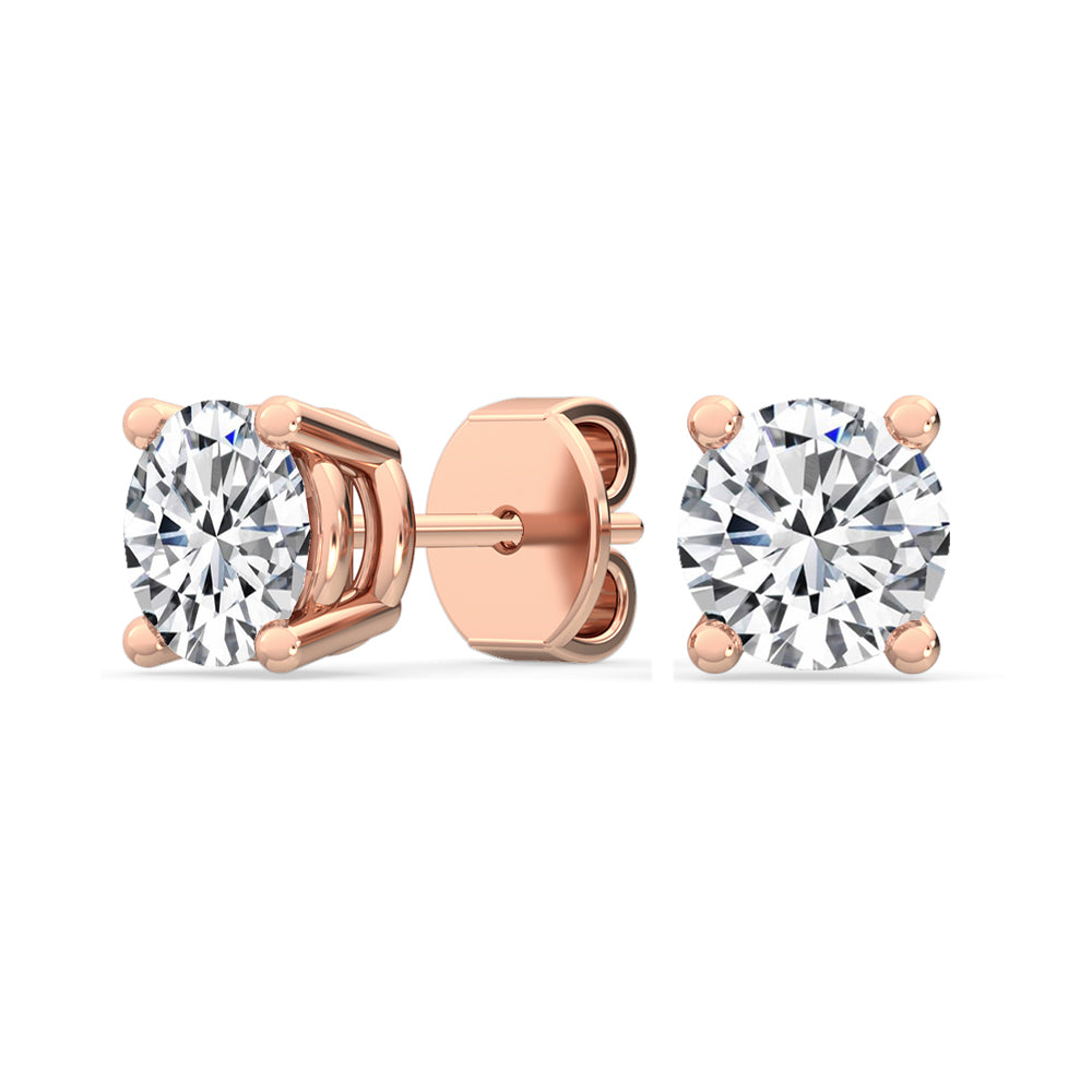 Round Diamond Solitaire Earrings