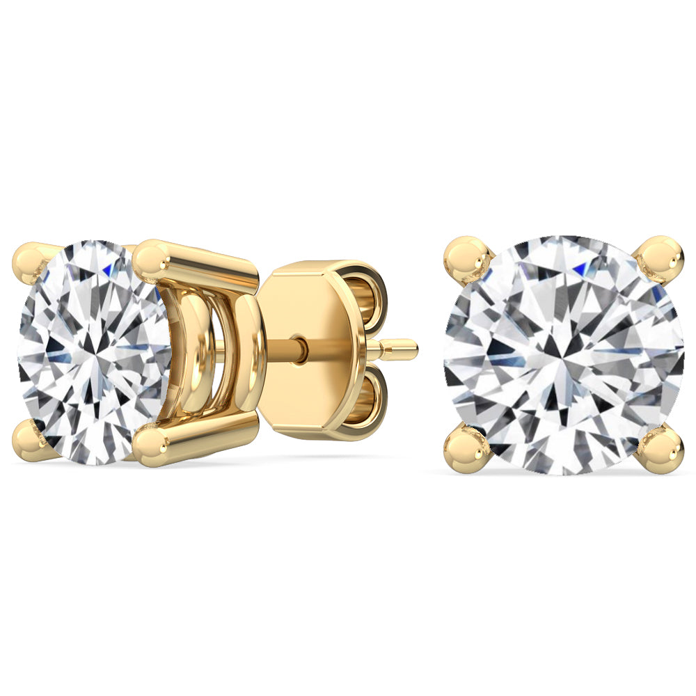 Round Diamond Solitaire Earrings