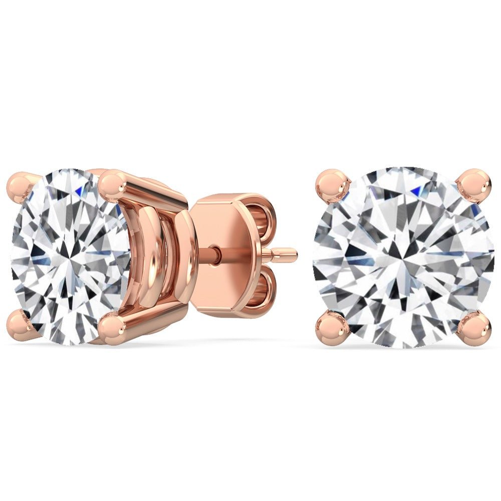 Round Diamond Solitaire Earrings