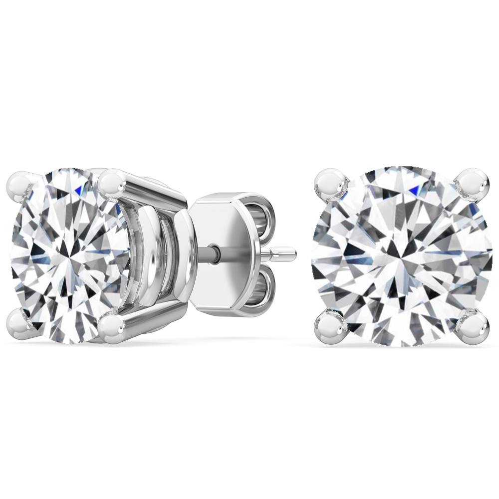 Round Diamond Solitaire Earrings