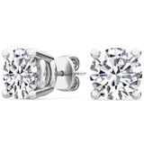 Round Natural Diamond Solitaire Earrings