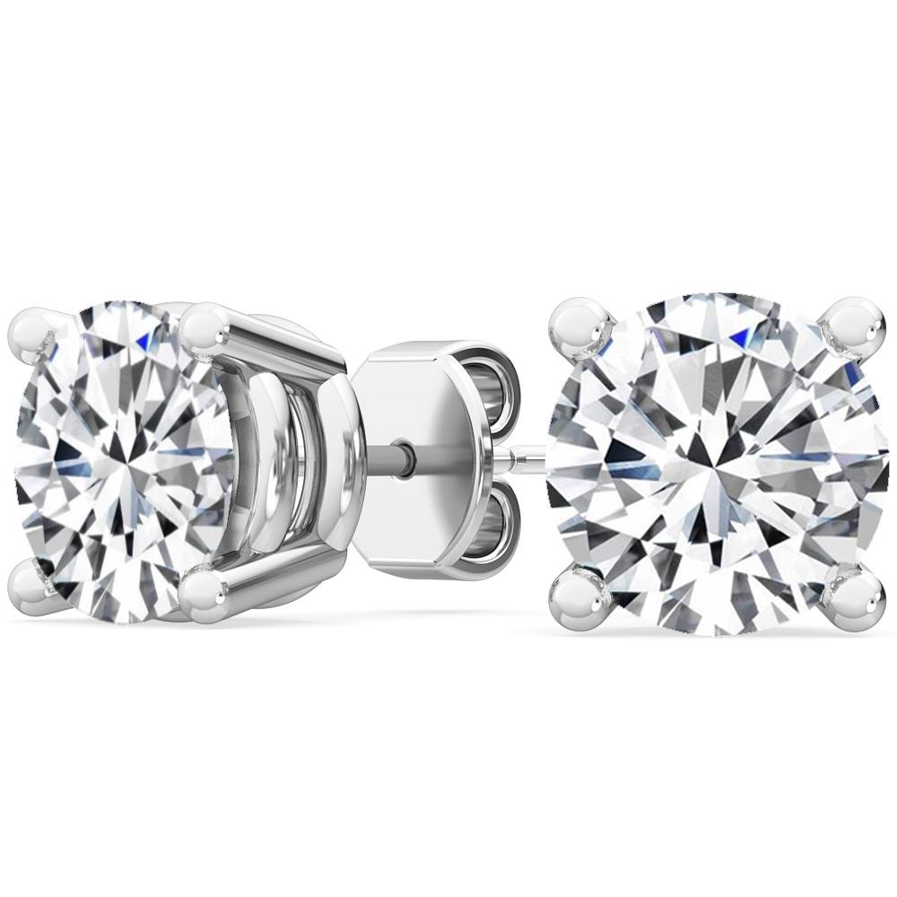 Round Diamond Solitaire Earrings