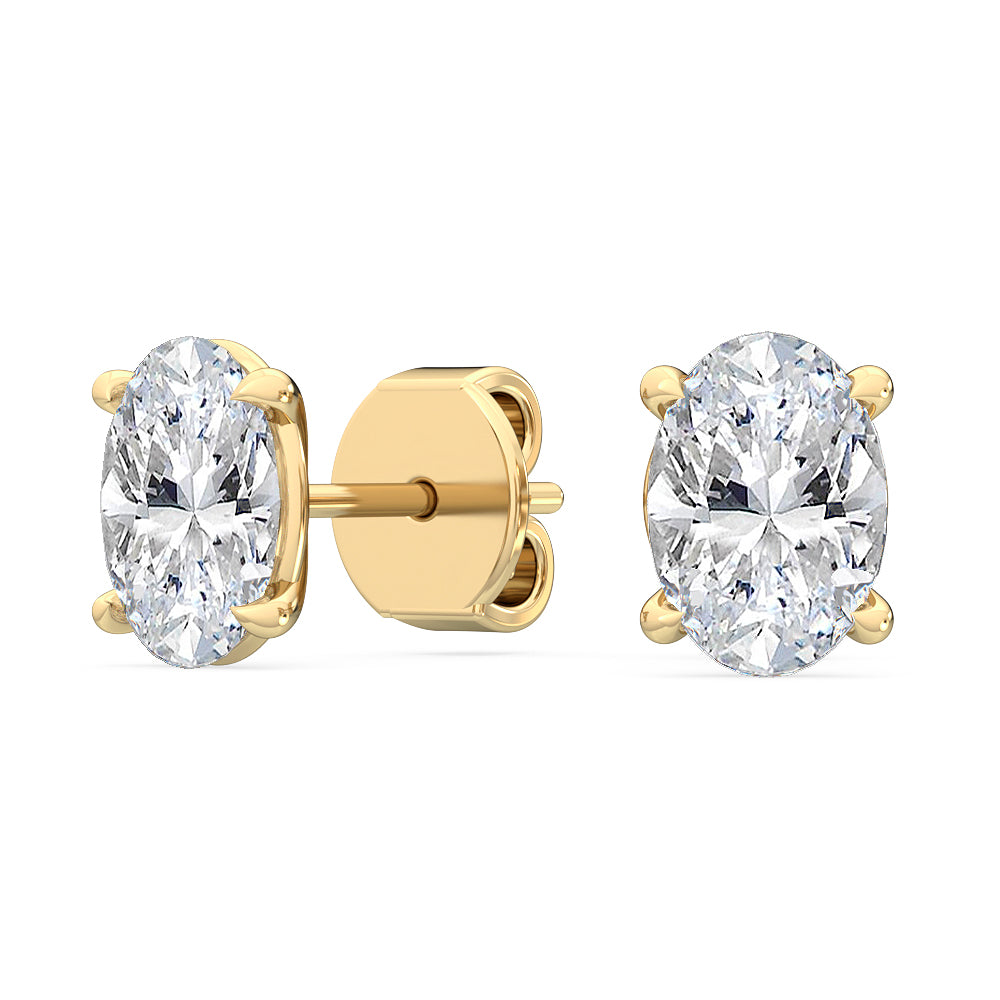 Oval Cut Diamond Solitaire Earrings Lab-Grown