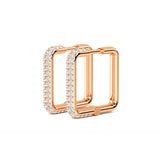 Square Diamond Hoop Earrings