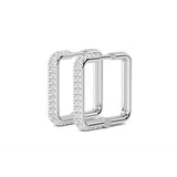 Square Diamond Hoop Earrings