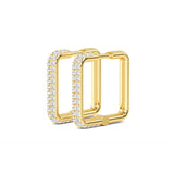 Square Diamond Hoop Earrings