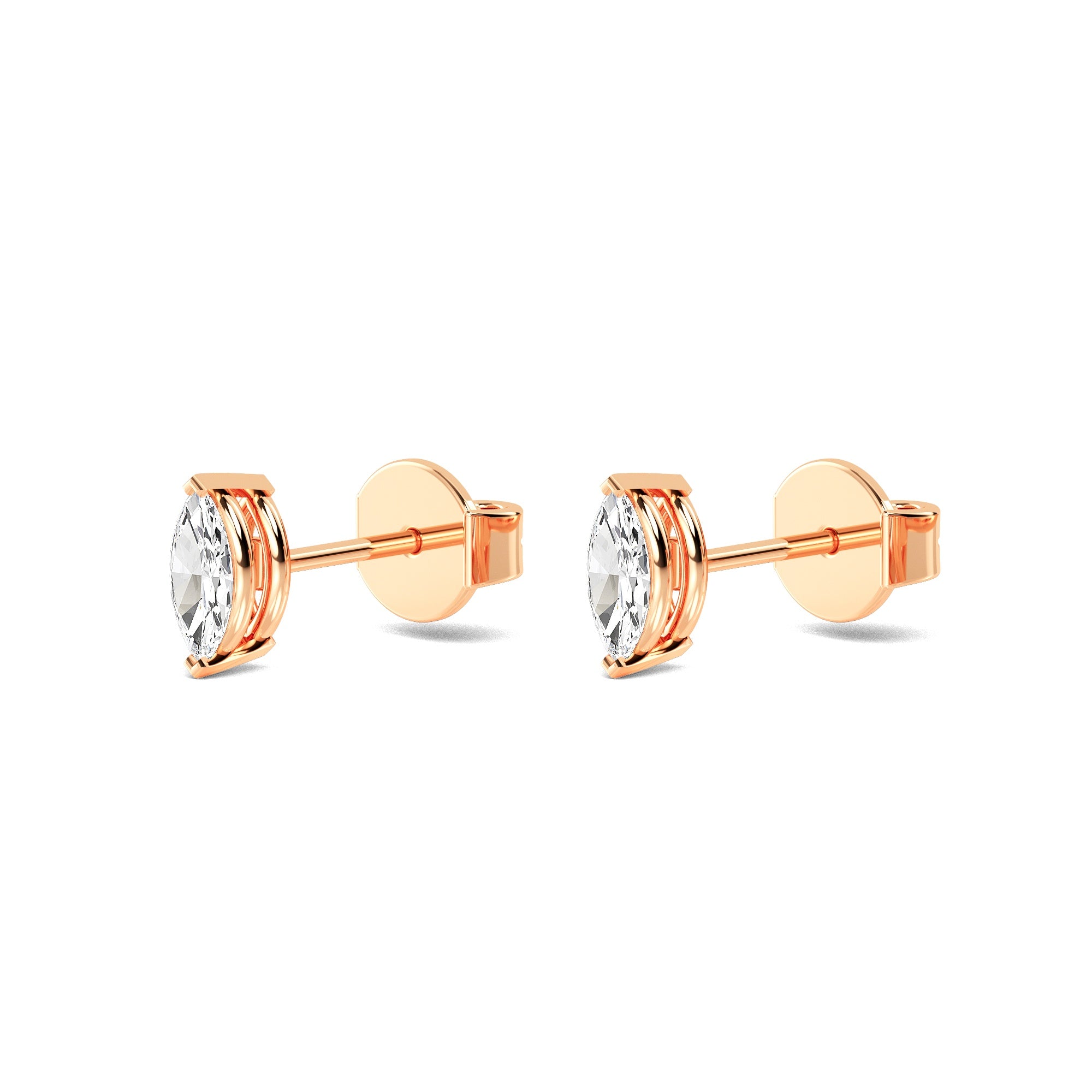 Marquise Cut Diamond Solitaire Earrings