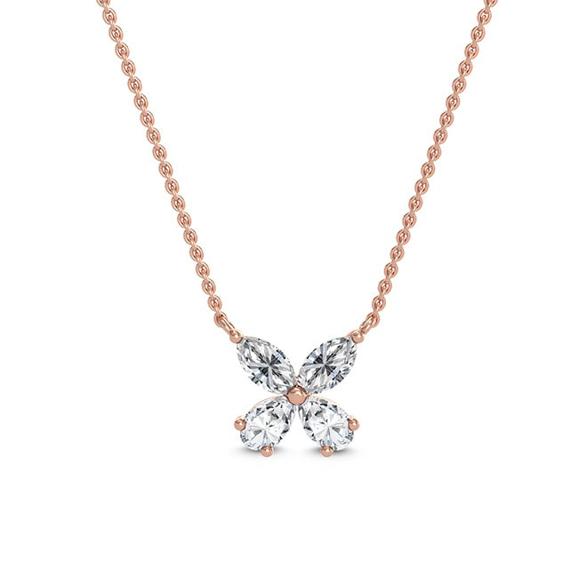 Pear and Marquise Diamond Pendant with Chain