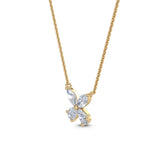 Pear and Marquise Diamond Pendant with Chain