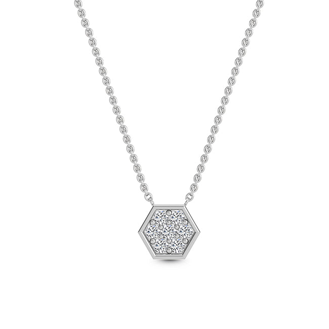 Hexagon Diamond Pendant with Chain