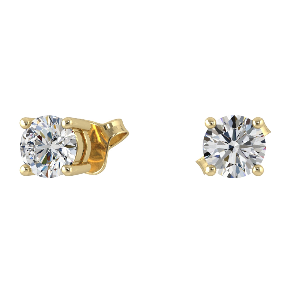 Solitaire Earrings — yellow gold