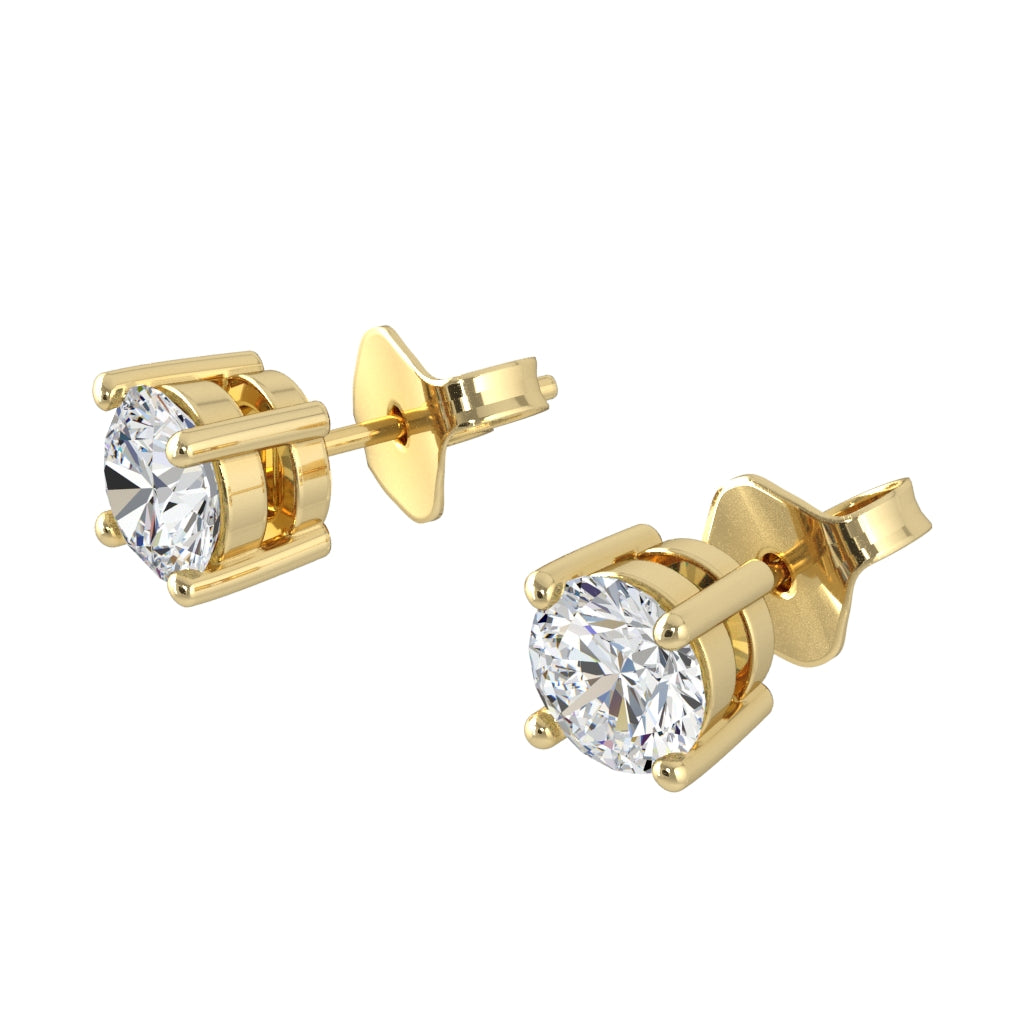 Solitaire Earrings — yellow gold