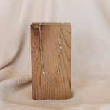 14KW Station Necklace with 5 Lab Grown Diamonds (1/4 ctw)